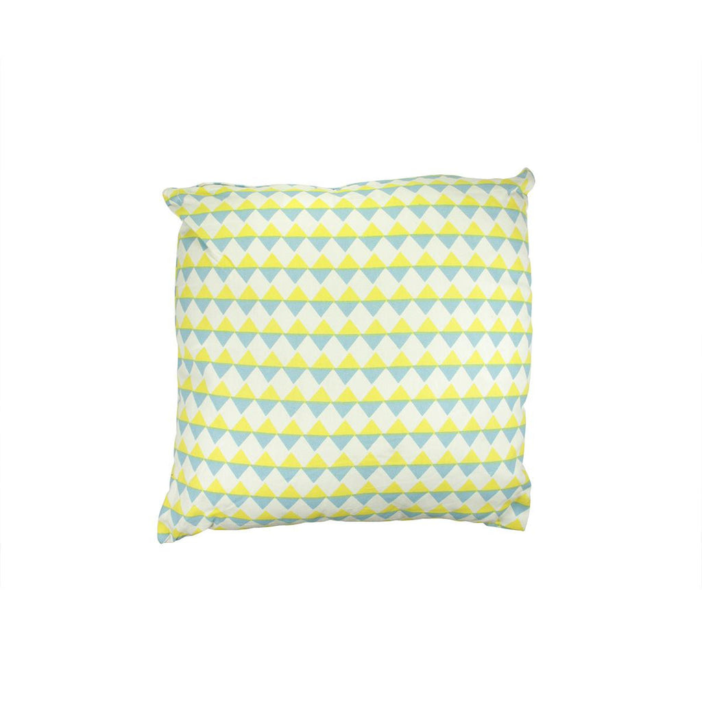 15.75" Capri Boulevard Blue and Yellow Diamond Motif Throw Pillow