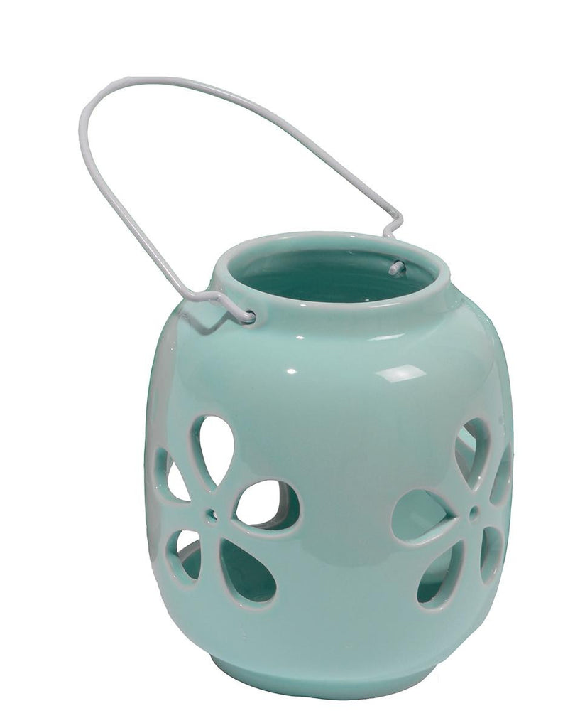 5.25" Capri Boulevard Pastel Mint Green Flower Tea Light Candle Holder