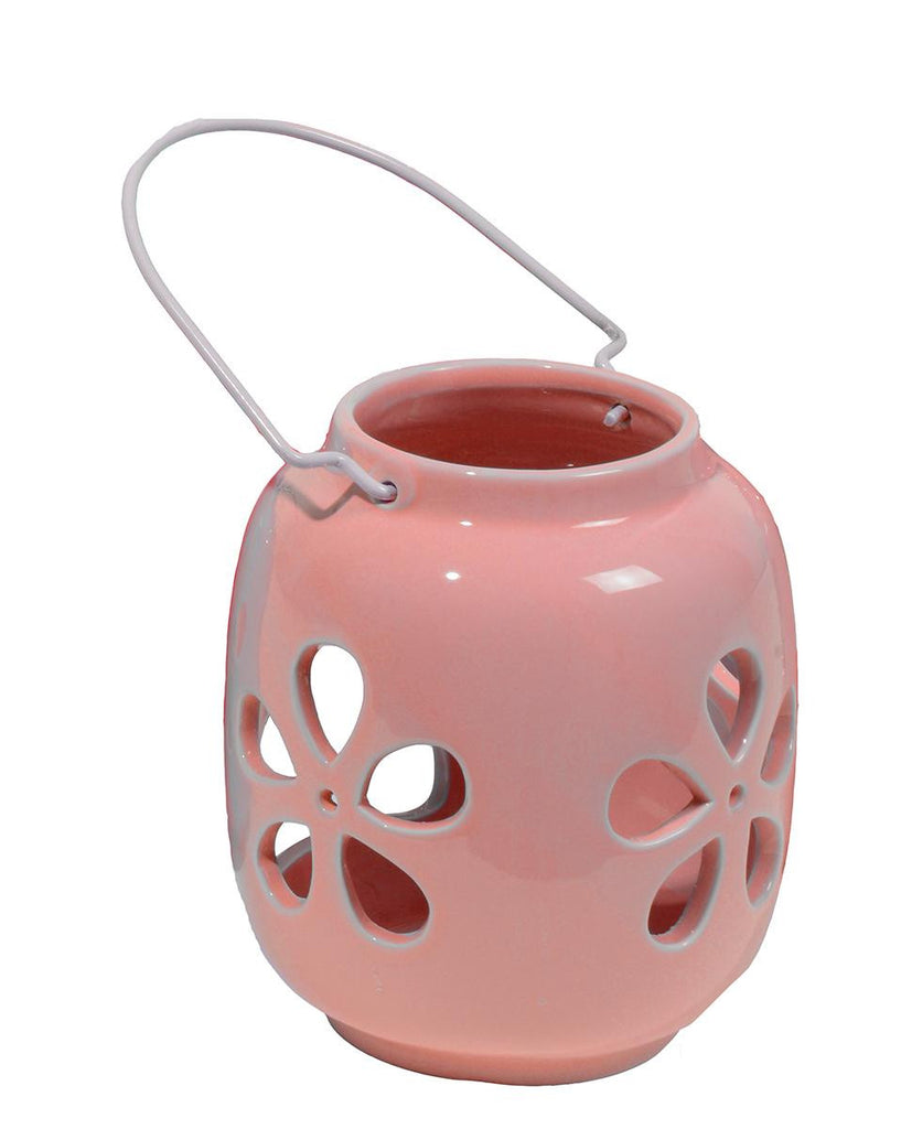 5.25" Capri Boulevard Pastel Coral Pink Flower Tea Light Candle Holder