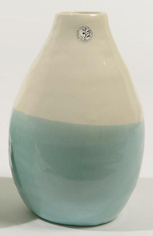 12" L'Eau de Fleur Hand-Made Blue and White Ceramic Vase