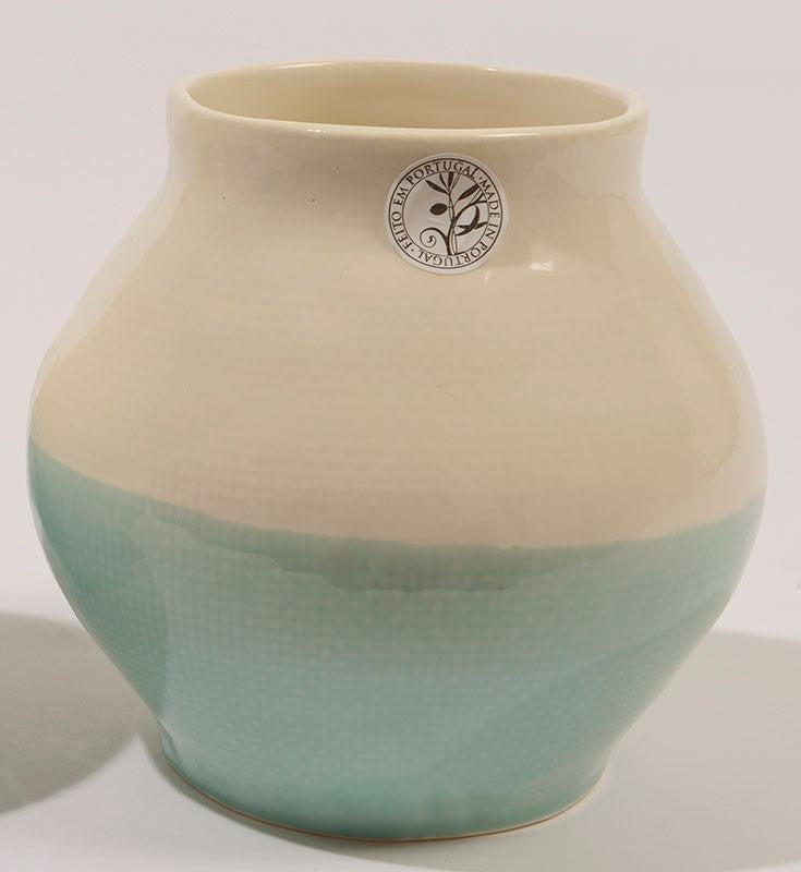 6" L'Eau de Fleur Hand-Made Mint Green and White Ceramic Vase