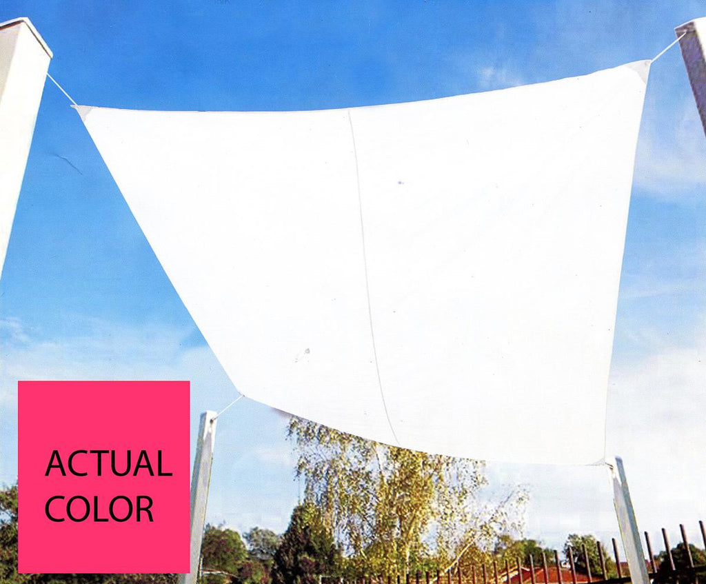 9.75' Bright Pink Square Outdoor Patio Sun Shade Tarp