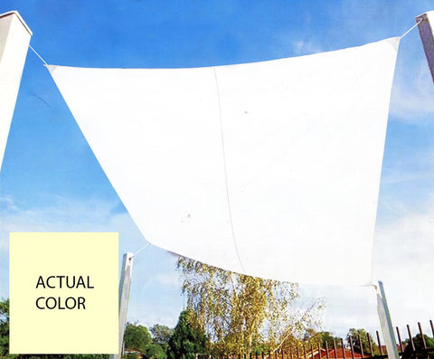 9.75' Ivory Square Outdoor Patio Sun Shade Tarp