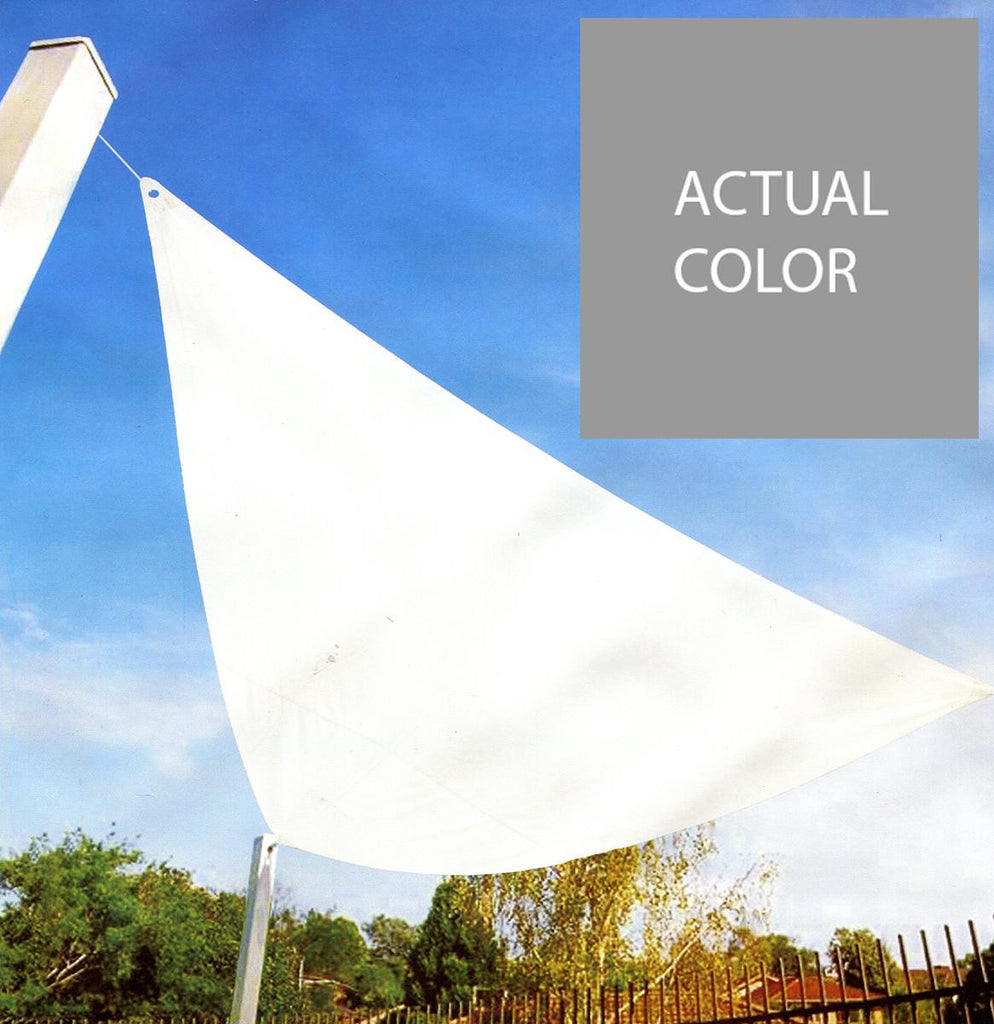 11.75' Light Gray Triangular Outdoor Patio Sun Shade Tarp