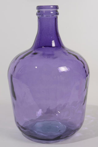 16.5" Tropicalia Hand-Made Transparent Purple Recycled Spanish Glass Vase