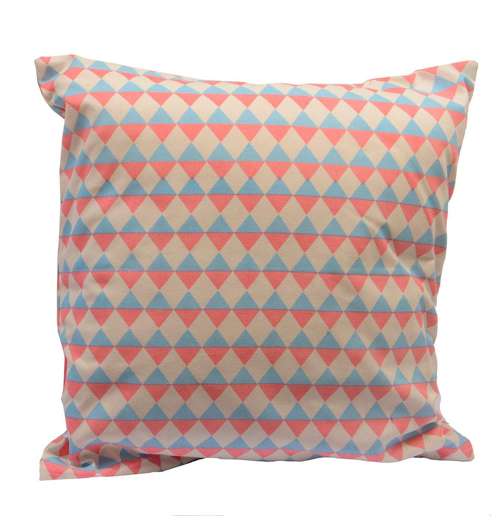 15.75" Capri Boulevard Pink and Blue Diamond Motif Throw Pillow