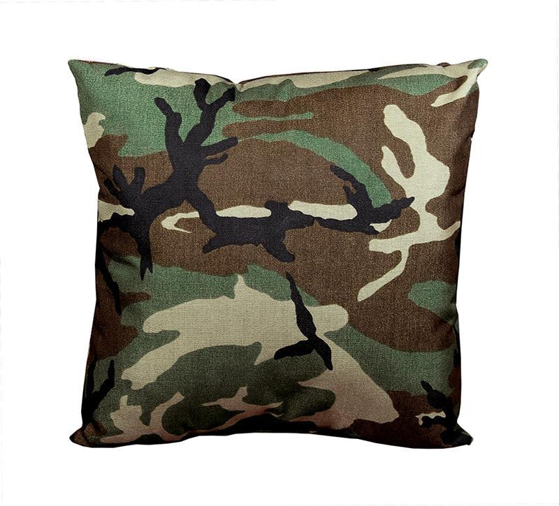 17" Decorative Wicker Furniture Patio Throw Pillow - Woodland Terrace Camo