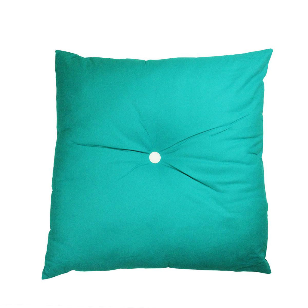 30" Urban Life Over-Sized Solid Turquoise Blue and White Tufted Decorative Floor Throw Pillow