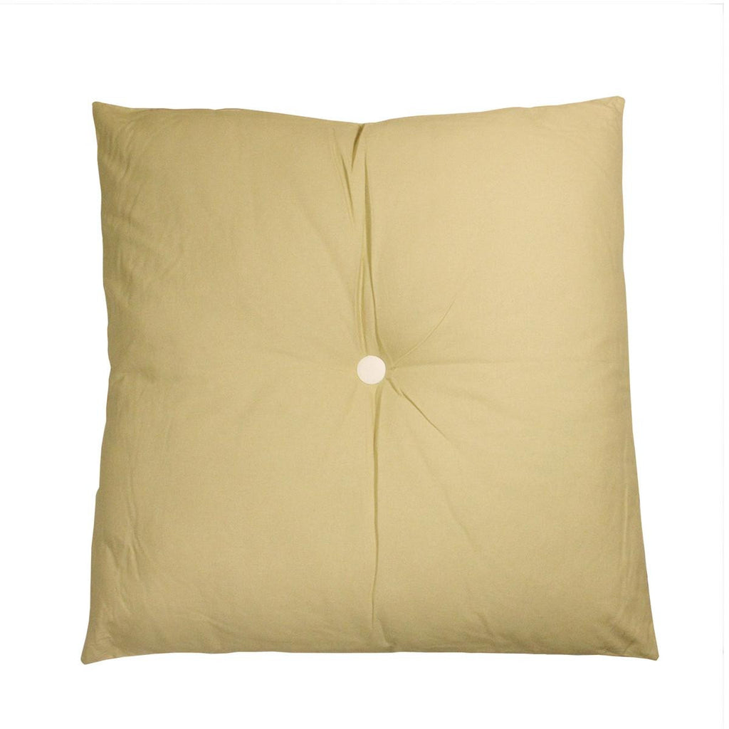 30" Urban Life Over-Sized Solid Beige and White Tufted Decorative Floor Throw Pillow