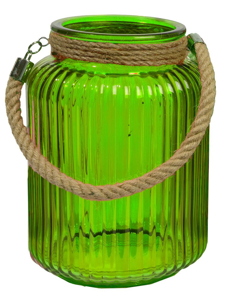 10" Tropicalia Tropical Lime Green Pillar Candle Holder or Storage Jar