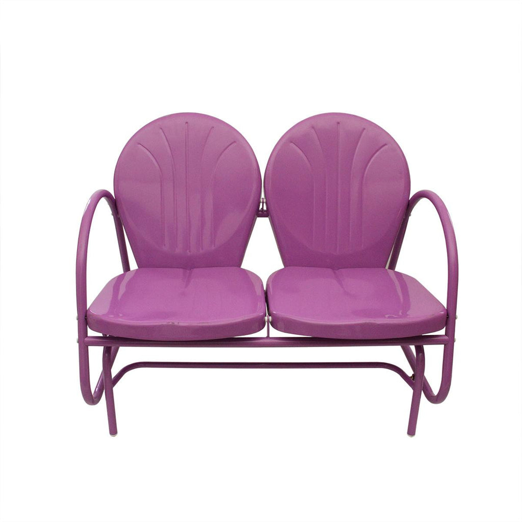 Purple Retro Metal Tulip Double Glider