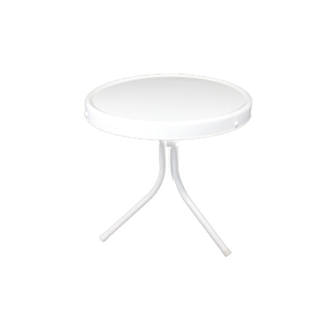 20" White Retro Metal Tulip Outdoor Side Table