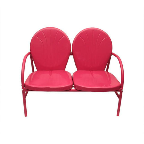 Pink Retro Metal Tulip 2-Seat Double Chair