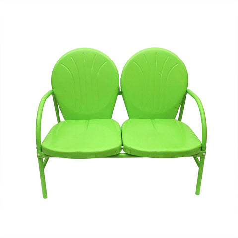 Lime Green Retro Metal Tulip 2-Seat Double Chair