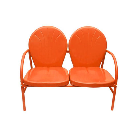 Orange Retro Metal Tulip 2-Seat Double Chair