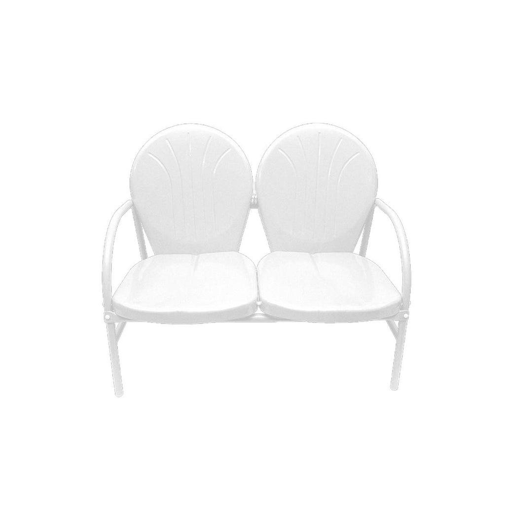 White Retro Metal Tulip 2-Seat Double Chair