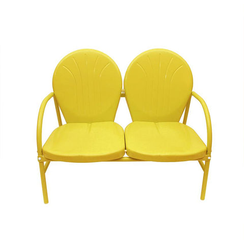 Sunshine Yellow Retro Metal Tulip 2-Seat Double Chair