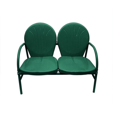 Hunter Green Retro Metal Tulip 2-Seat Double Chair