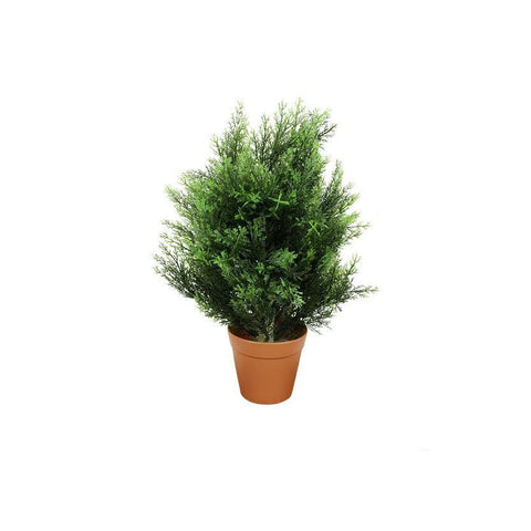 21" Potted Two-Tone Artificial Cypress Plant