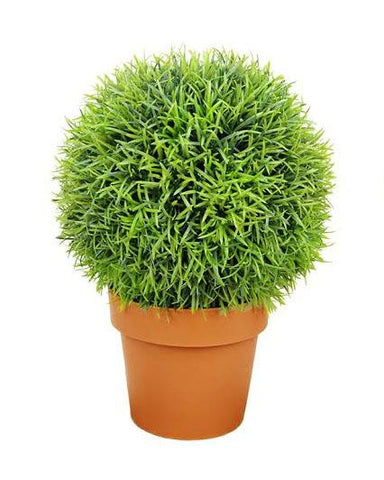 18" Potted Two-Tone Artificial Pine Ball Topiary Plant