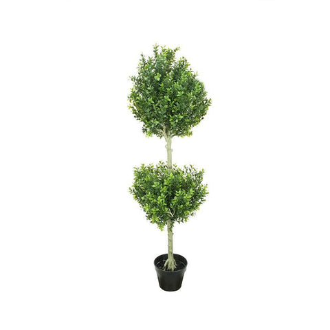 44" Potted Two-Tone Artificial Murraya Double Ball Topiary Tree