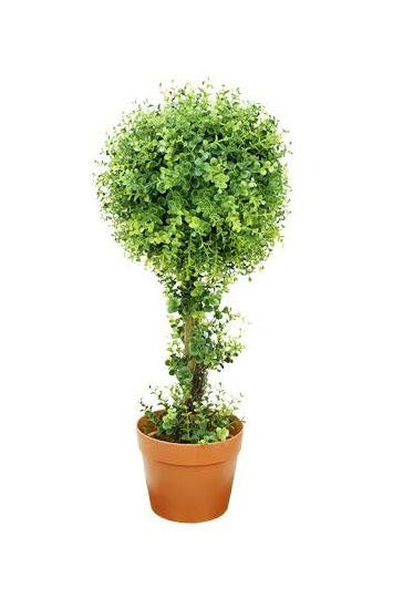 2' Potted Two-Tone Artificial Boxwood Ball Topiary Tree