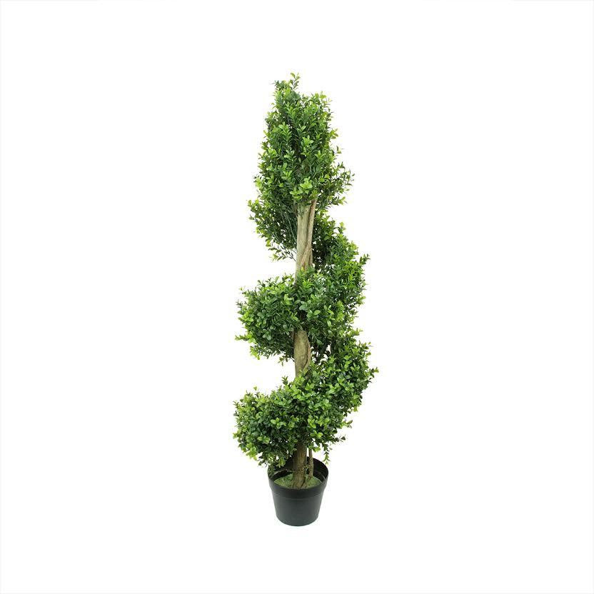 4' Potted Two-Tone Artificial Murraya Spiral Topiary Tree