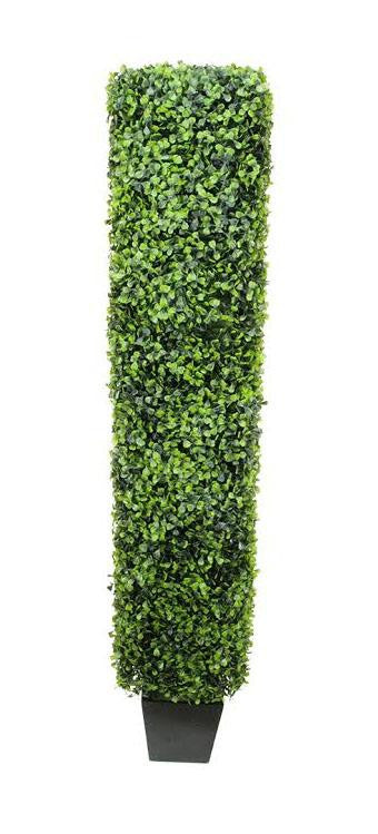 4' Potted Two-Tone Artificial Rectangular Boxwood Topiary Tree