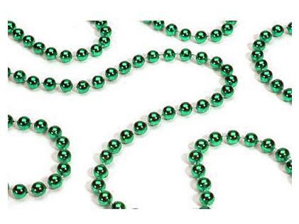 Shiny Metallic Emerald Green Beaded Christmas Garland 15' x 6.25mm