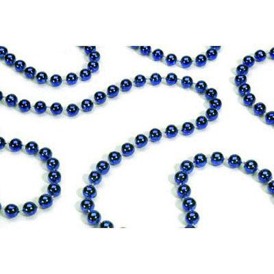 Shiny Metallic Sapphire Blue Beaded Christmas Garland 15' x 6.25mm