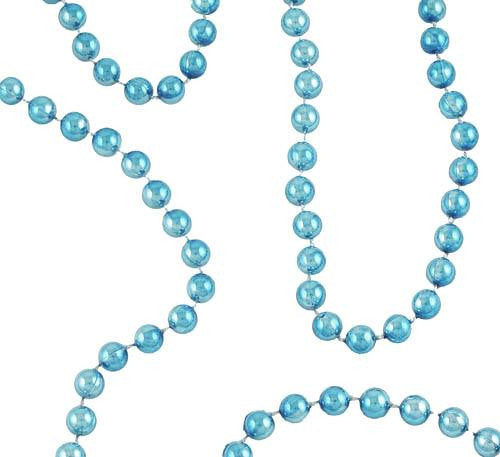 Shiny Metallic Sky Blue Beaded Christmas Garland 15' x 6.25mm