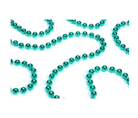 Shiny Metallic Aqua Green Beaded Christmas Garland 15' x 6.25mm