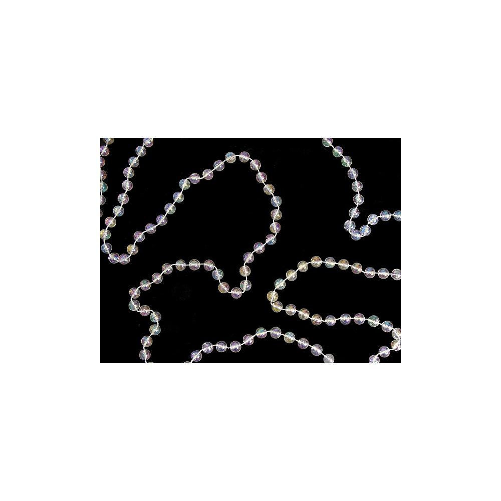 Shiny Clear Iridescent Beaded Christmas Garland 15' x 6.25mm