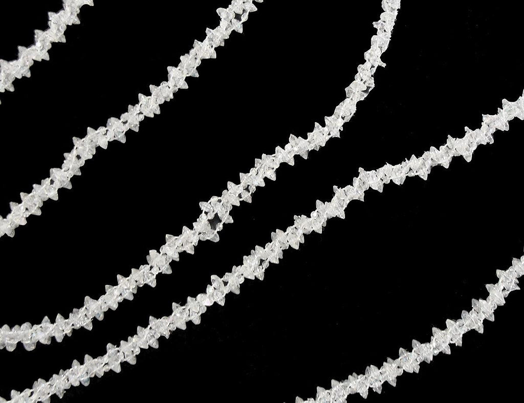 8' Clear Iridescent Twisted Rock Crystal Beaded Christmas Garland