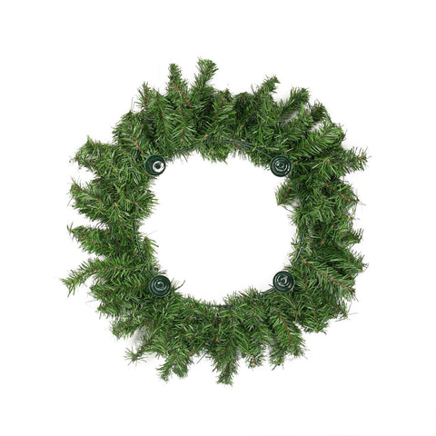 18" Two-Tone Pine Artificial Christmas Advent Wreath - Holds 4 Taper Candles