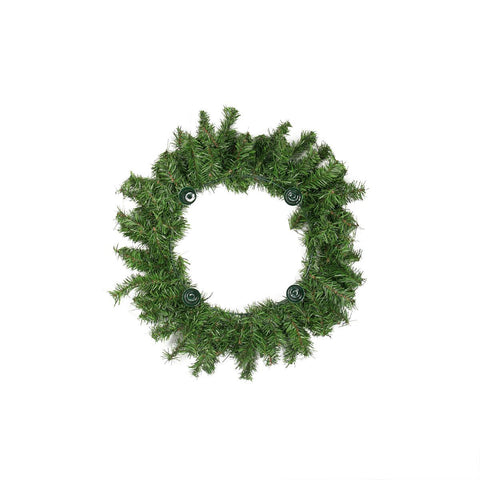 12" Two-Tone Pine Artificial Christmas Advent Wreath - Holds 4 Taper Candles