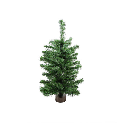 2' Two-Tone Balsam Fir Artificial Christmas Tree with Brown Trunk Base - Unlit