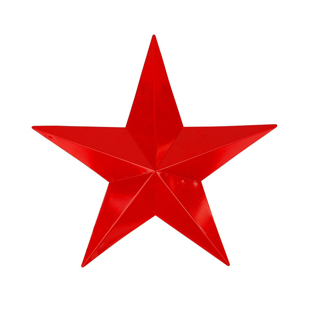 24" Scarlet Red Country Rustic Star Indoor-Outdoor Wall Decoration