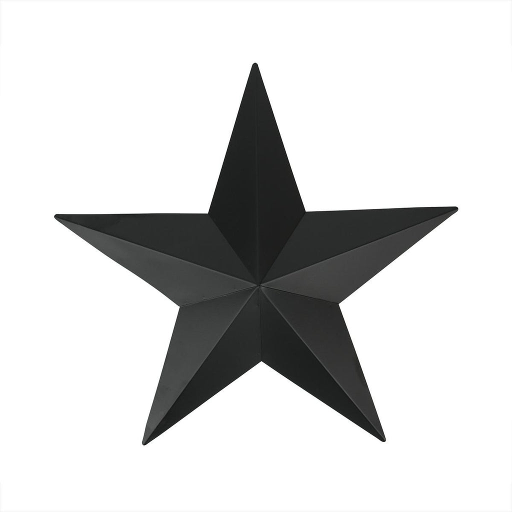 24" Black Country Rustic Star Indoor-Outdoor Wall Decoration