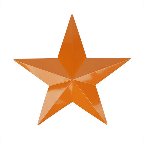 24" Burnt Orange Country Rustic Star Indoor-Outdoor Wall Decoration