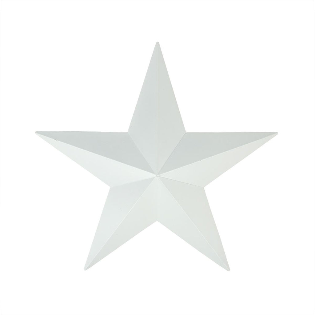 11.5" Matte White Country Rustic Star Indoor-Outdoor Wall Decoration