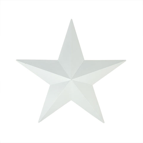 11.5" Matte White Country Rustic Star Indoor-Outdoor Wall Decoration