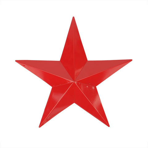 15" Scarlet Red Country Rustic Star Indoor-Outdoor Wall Decoration