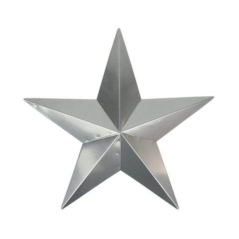 15" Silver Steel Country Rustic Star Indoor-Outdoor Wall Decoration