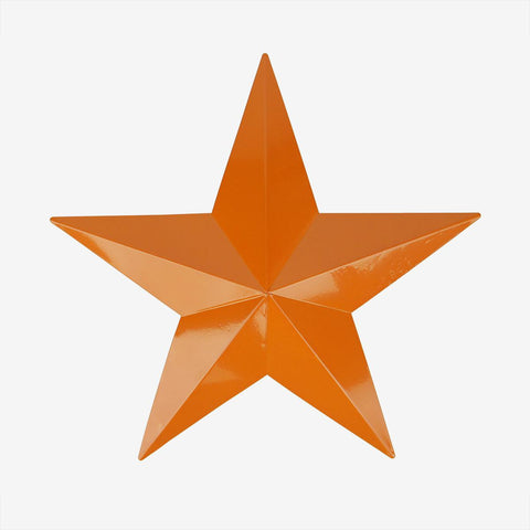 15" Burnt Orange Country Rustic Star Indoor-Outdoor Wall Decoration