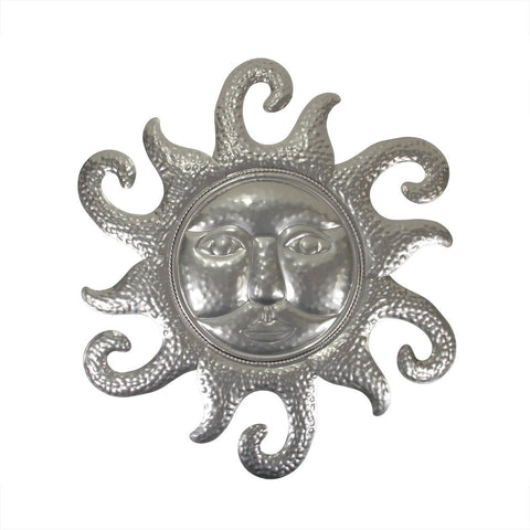 20.5" Silver Steel Sunshine Indoor-Outdoor Wall Decoration