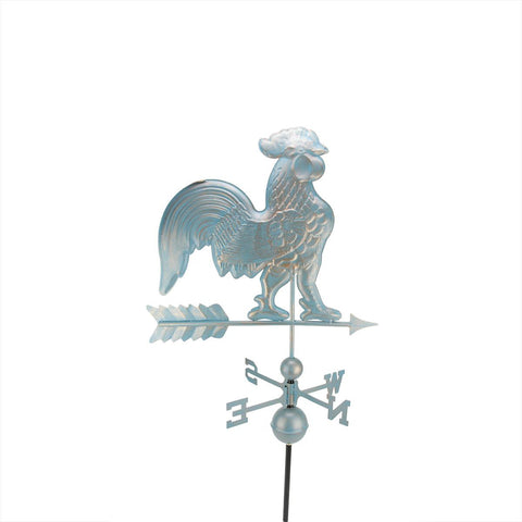 3' Polished Weathered Copper Patina Rooster Outdoor Weathervane