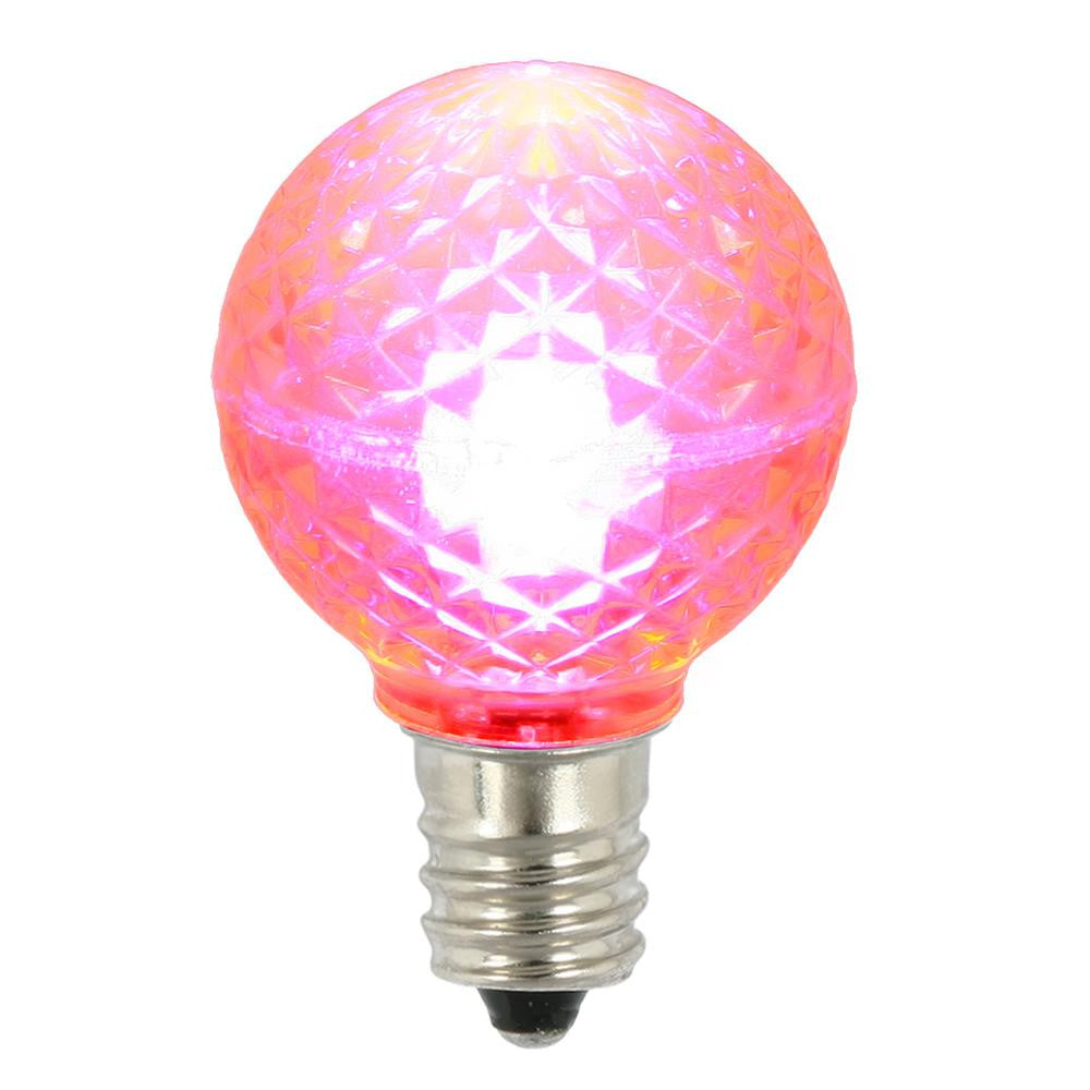 Pack of 25 LED G30 Pink Replacement Christmas Light Bulbs