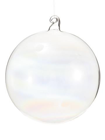 Clear Iridescent Glass Ball Christmas Ornament 4.75" (120mm)