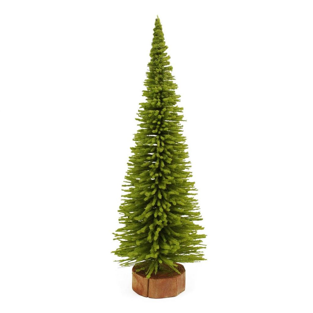 13" Moss Green Pine Artificial Village Christmas Tree with Wood Base - Unlit